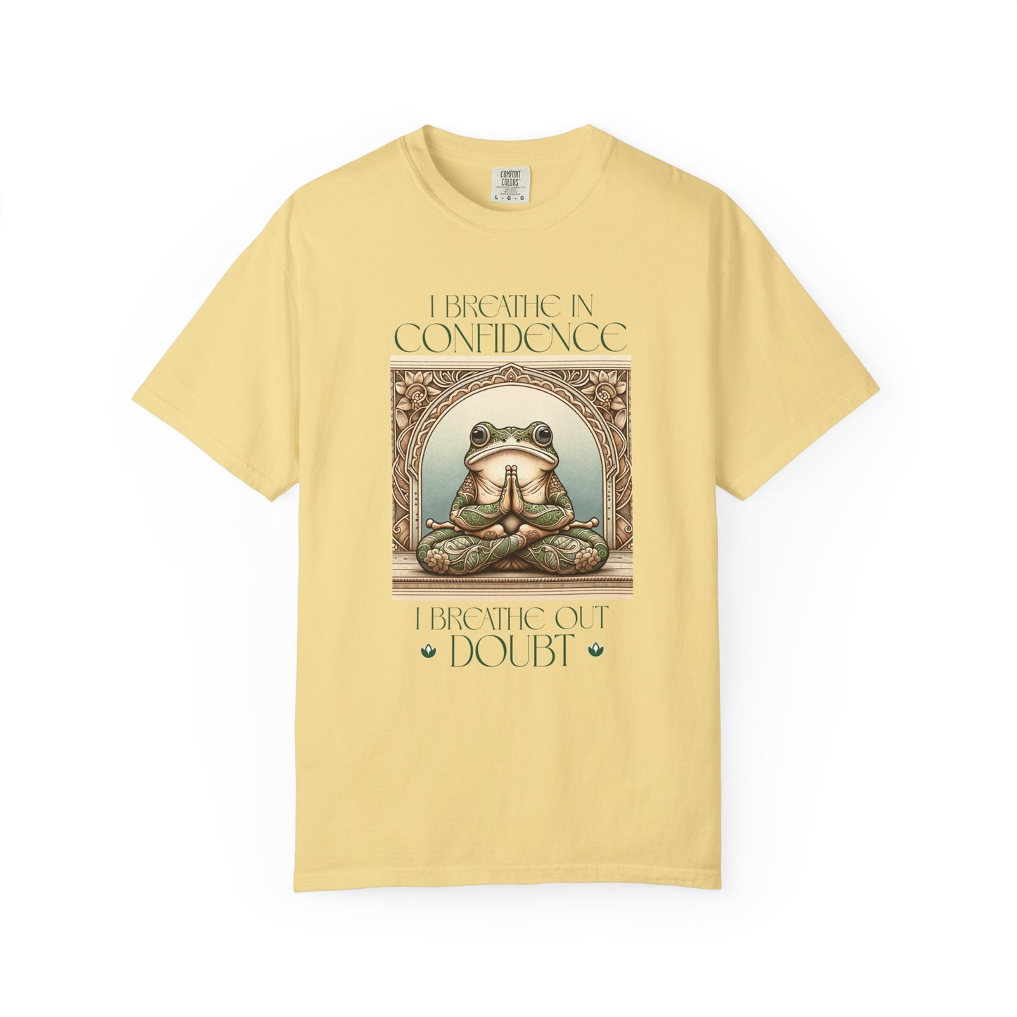 Yoga Frog Breath in Confidence Green Unisex T-Shirt, Casual Wear, Highlander Fan Gift, Comfortable Graphic Tee T-Shirt Printify Butter S