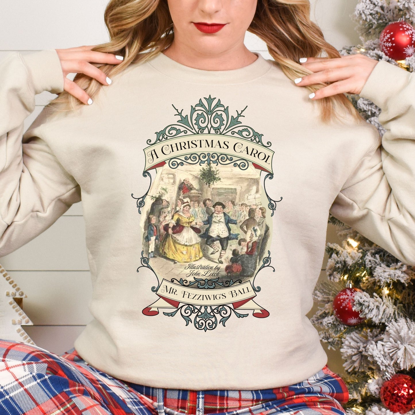 A Christmas Carol Shirt, Vintage Charles Dickens Victorian, Scrooge Fezziwig's Ball, Holiday Tradition X-Mas Movie Sweater Bookish Christmas Sweatshirt Printify