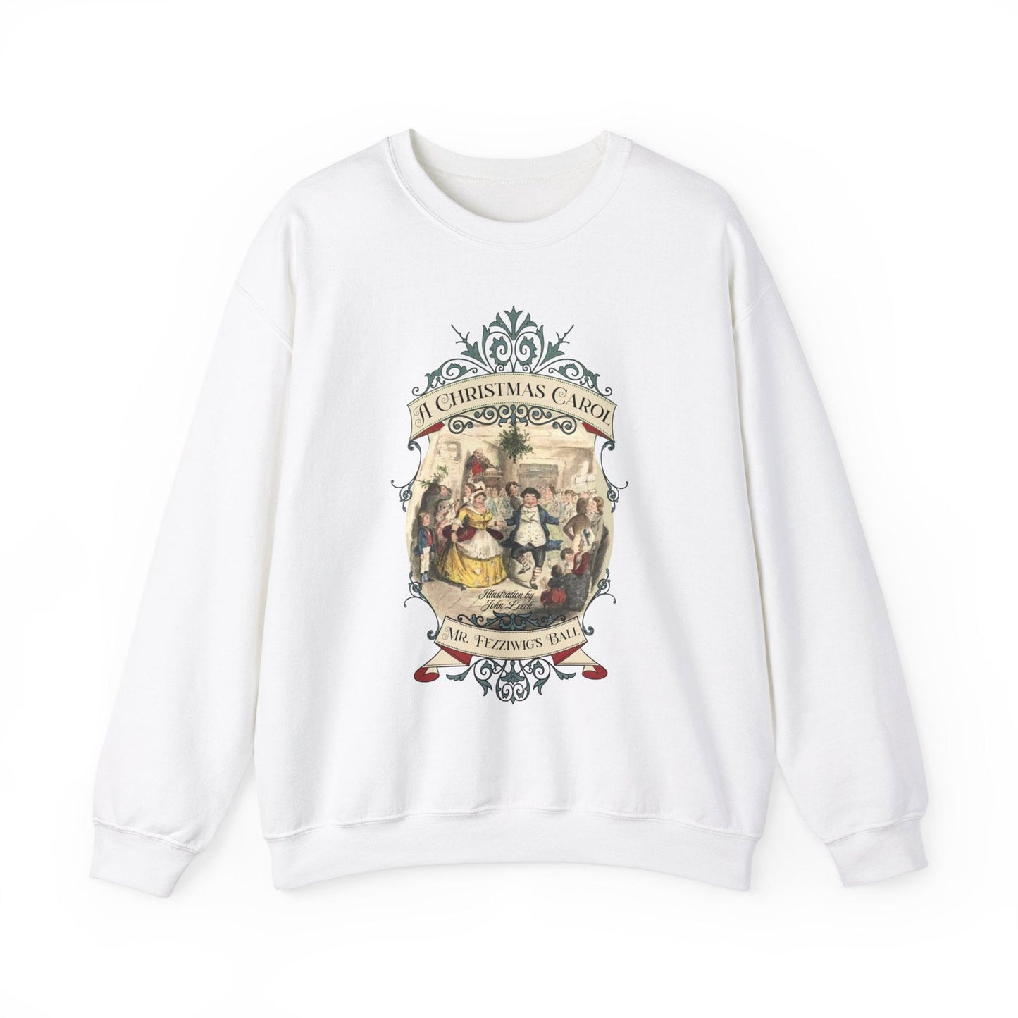A Christmas Carol Shirt, Vintage Charles Dickens Victorian, Scrooge Fezziwig's Ball, Holiday Tradition X-Mas Movie Sweater Bookish Christmas Sweatshirt Printify S White