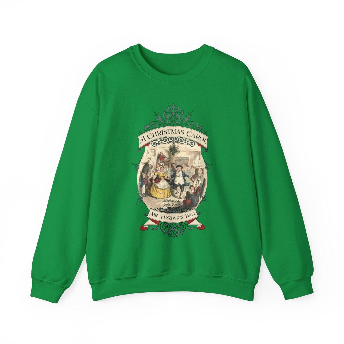 A Christmas Carol Shirt, Vintage Charles Dickens Victorian, Scrooge Fezziwig's Ball, Holiday Tradition X-Mas Movie Sweater Bookish Christmas Sweatshirt Printify S Irish Green