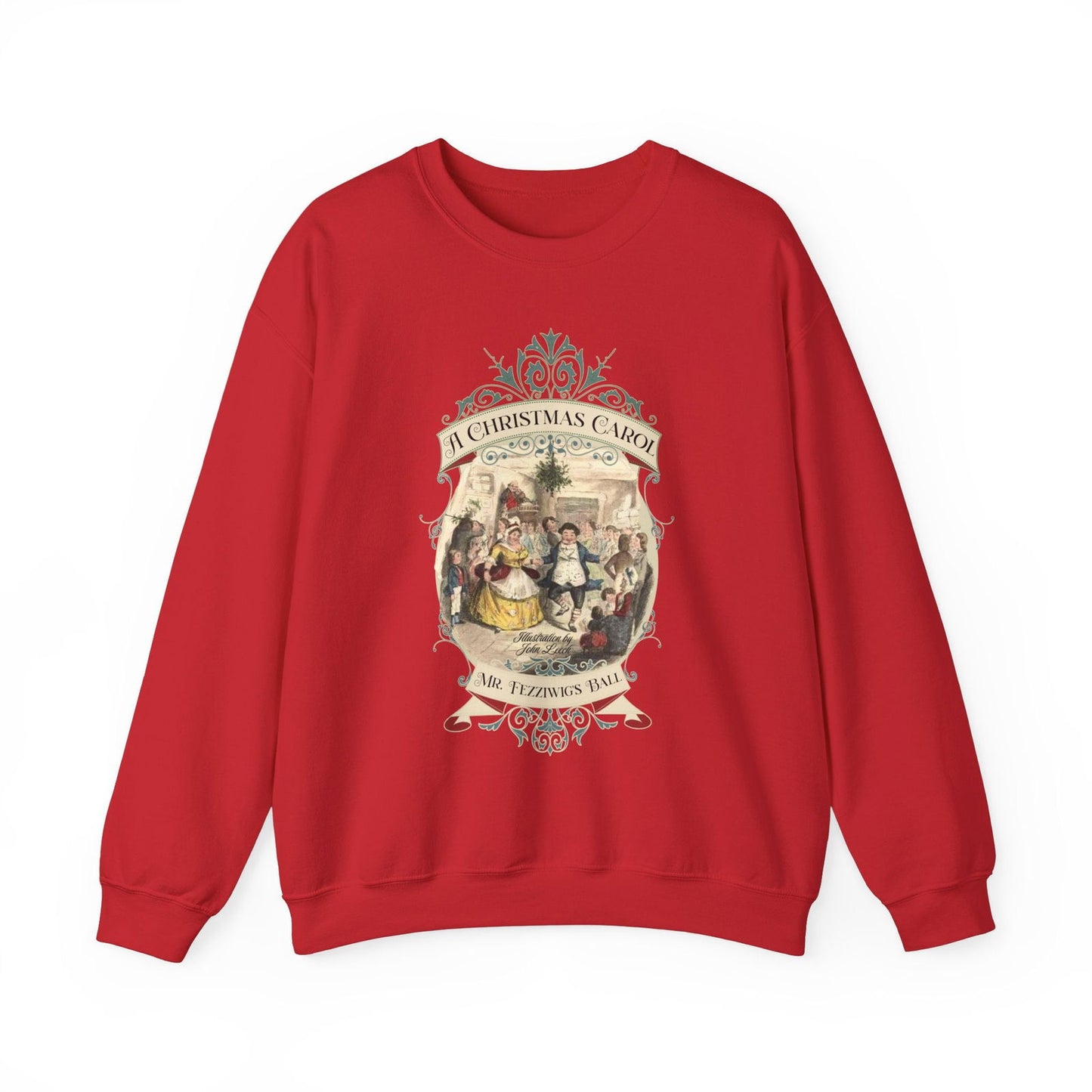 A Christmas Carol Shirt, Vintage Charles Dickens Victorian, Scrooge Fezziwig's Ball, Holiday Tradition X-Mas Movie Sweater Bookish Christmas Sweatshirt Printify S Red