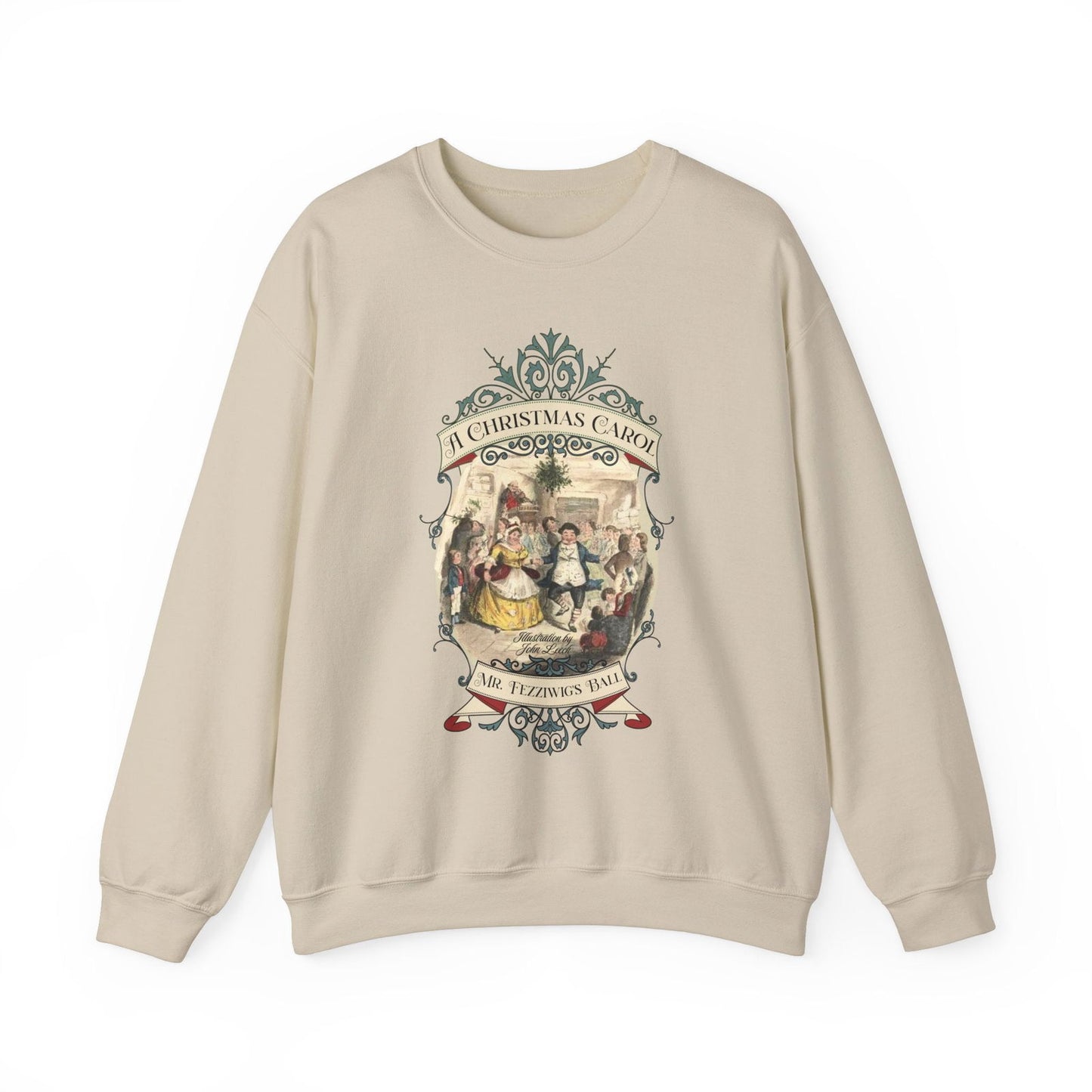 A Christmas Carol Shirt, Vintage Charles Dickens Victorian, Scrooge Fezziwig's Ball, Holiday Tradition X-Mas Movie Sweater Bookish Christmas Sweatshirt Printify S Sand