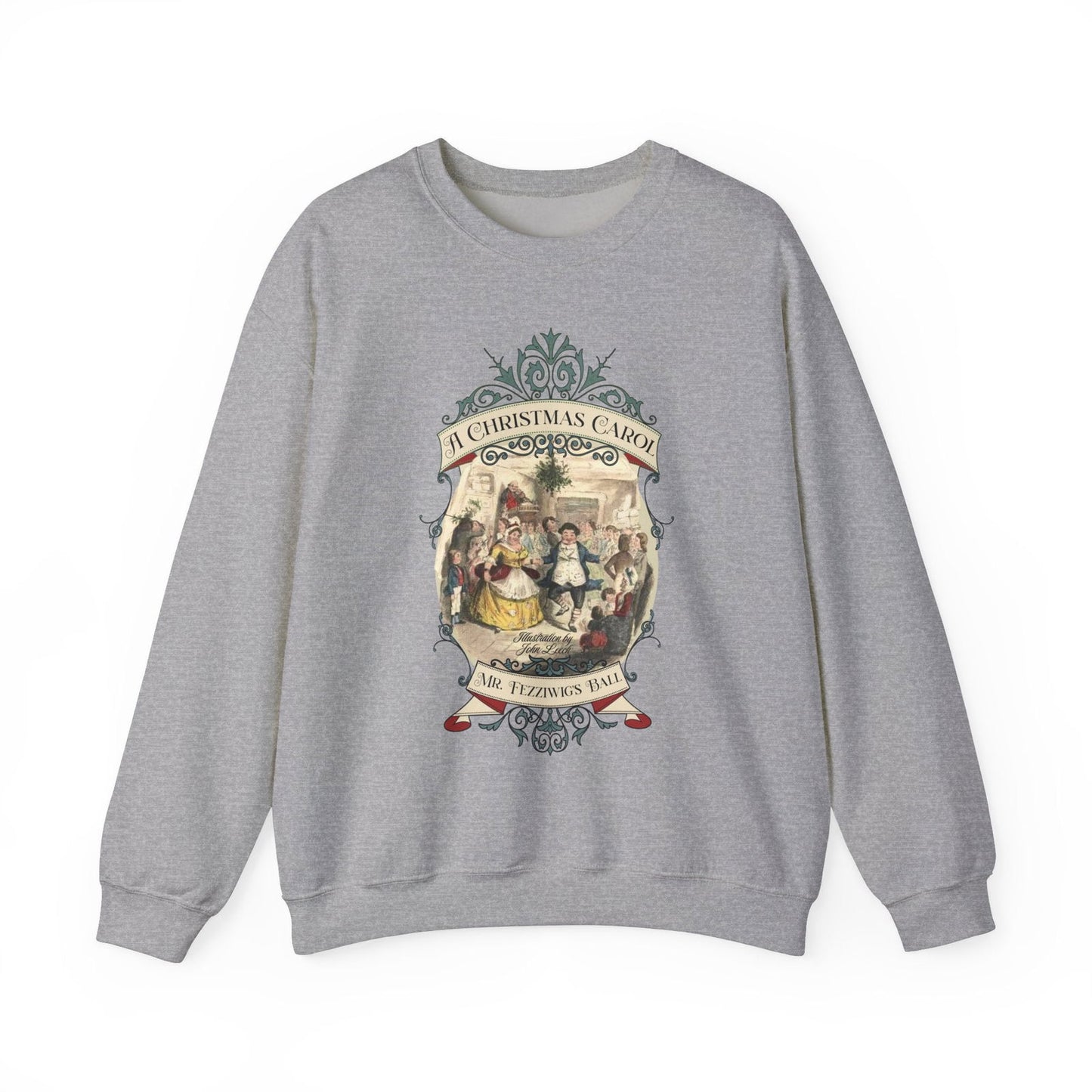 A Christmas Carol Shirt, Vintage Charles Dickens Victorian, Scrooge Fezziwig's Ball, Holiday Tradition X-Mas Movie Sweater Bookish Christmas Sweatshirt Printify S Sport Grey