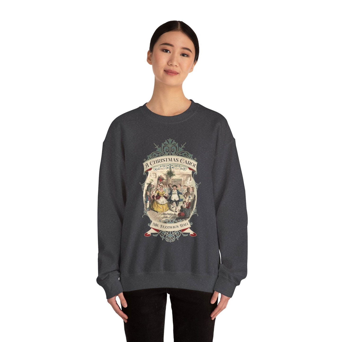 A Christmas Carol Shirt, Vintage Charles Dickens Victorian, Scrooge Fezziwig's Ball, Holiday Tradition X-Mas Movie Sweater Bookish Christmas Sweatshirt Printify