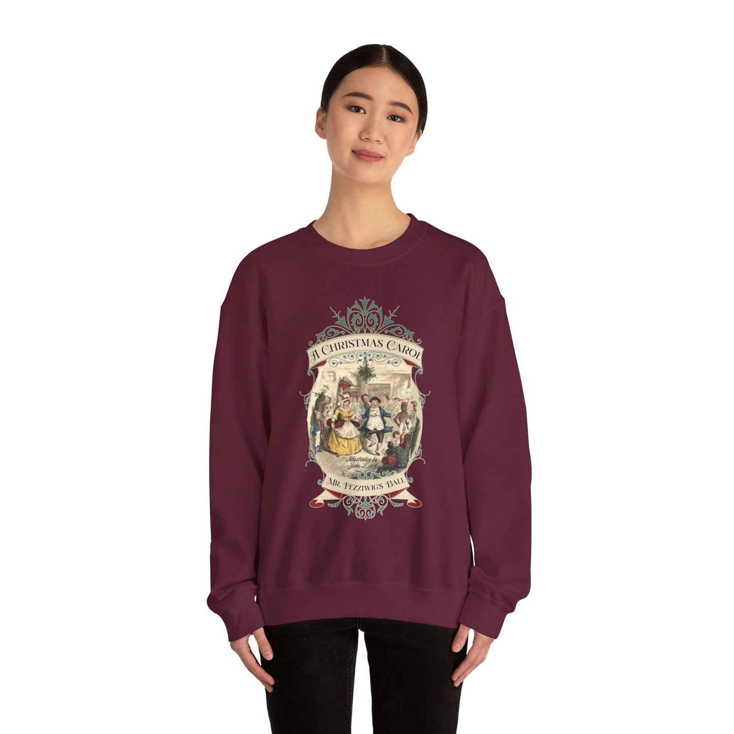 A Christmas Carol Shirt, Vintage Charles Dickens Victorian, Scrooge Fezziwig's Ball, Holiday Tradition X-Mas Movie Sweater Bookish Christmas Sweatshirt Printify