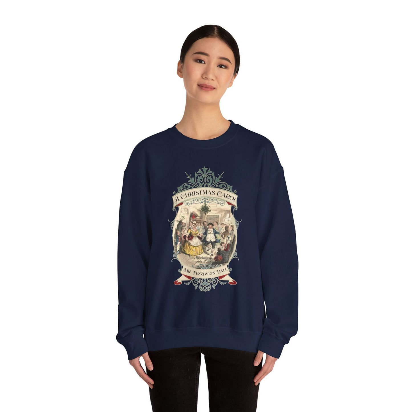 A Christmas Carol Shirt, Vintage Charles Dickens Victorian, Scrooge Fezziwig's Ball, Holiday Tradition X-Mas Movie Sweater Bookish Christmas Sweatshirt Printify