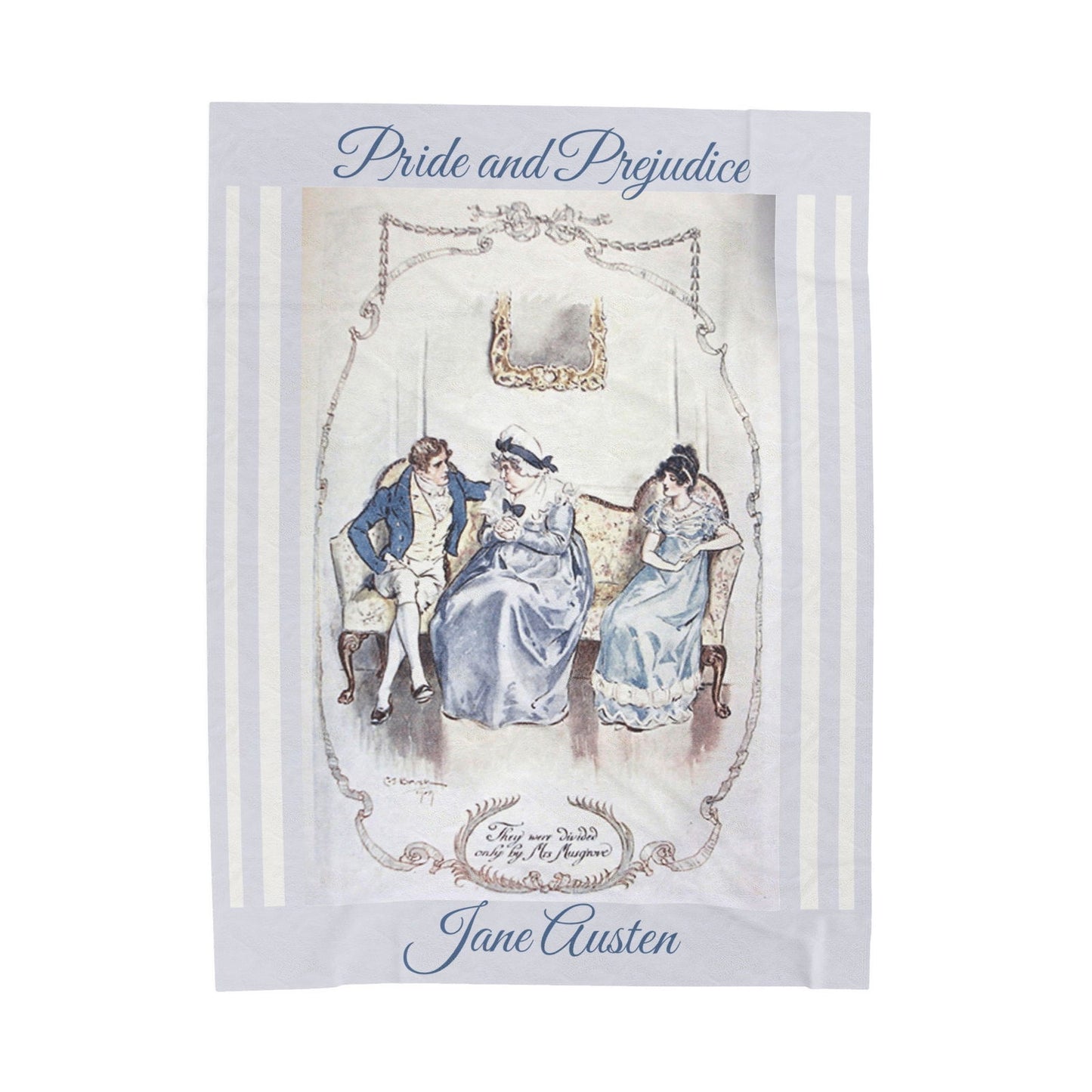 Blanket, Jane Austen Plush Throw, Pride And Prejudice Historical Romance Gift, Bookish Literary Jane Austen Fan Art, Gift for Her, Bookclub All Over Prints Printify 60" × 80"