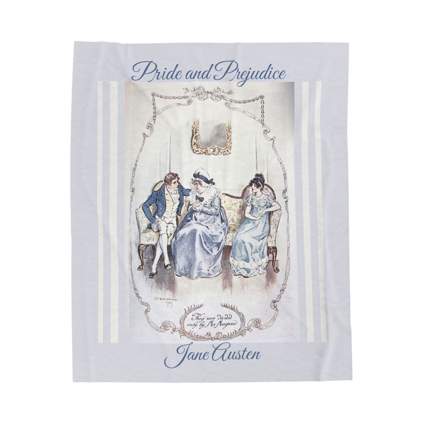 Blanket, Jane Austen Plush Throw, Pride And Prejudice Historical Romance Gift, Bookish Literary Jane Austen Fan Art, Gift for Her, Bookclub All Over Prints Printify 50" × 60"