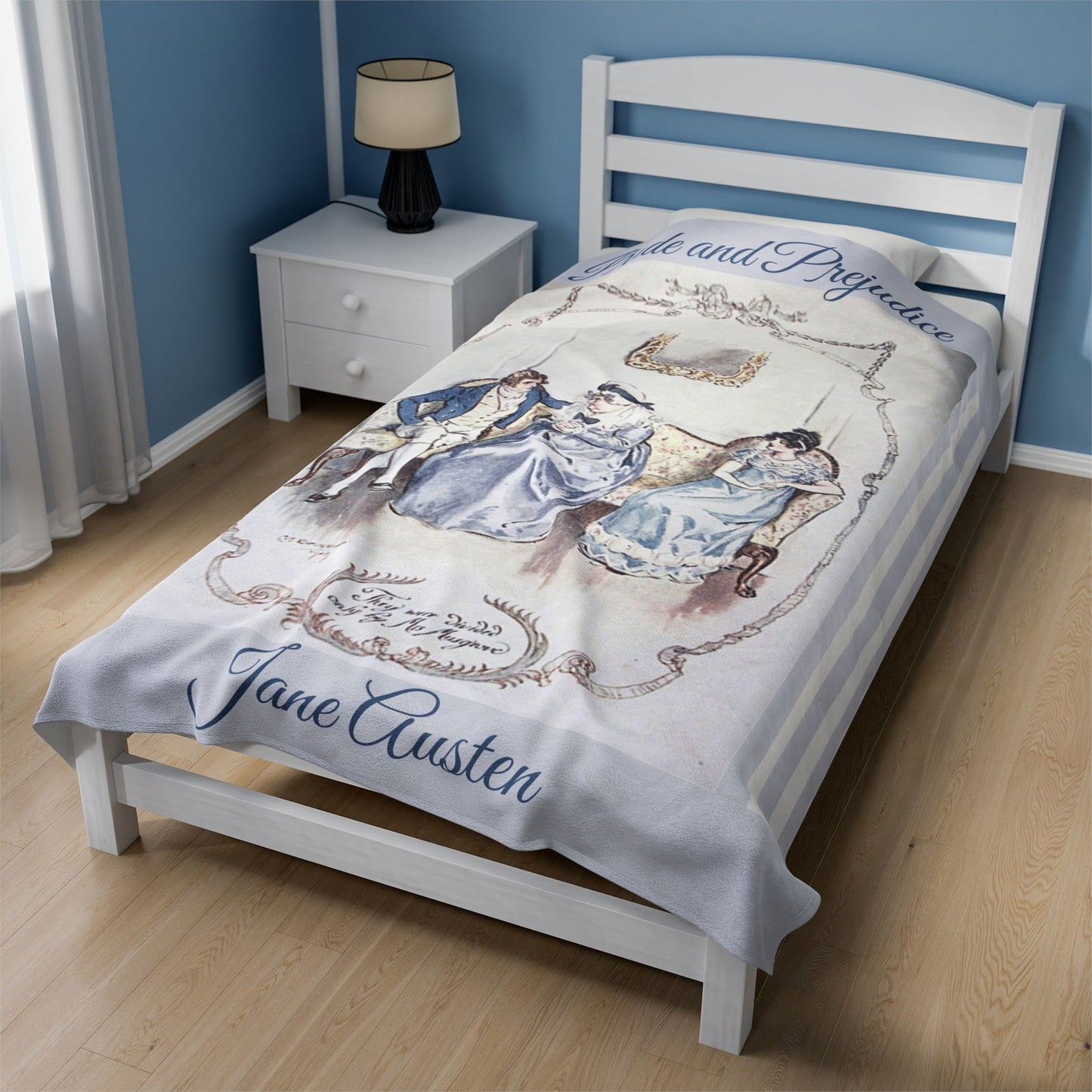 Blanket, Jane Austen Plush Throw, Pride And Prejudice Historical Romance Gift, Bookish Literary Jane Austen Fan Art, Gift for Her, Bookclub All Over Prints Printify