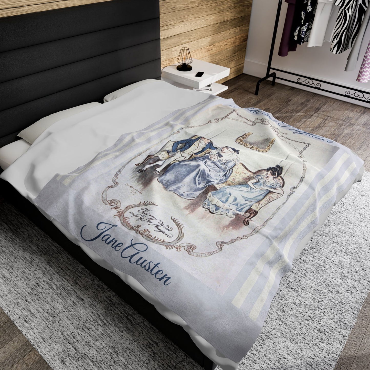 Blanket, Jane Austen Plush Throw, Pride And Prejudice Historical Romance Gift, Bookish Literary Jane Austen Fan Art, Gift for Her, Bookclub All Over Prints Printify
