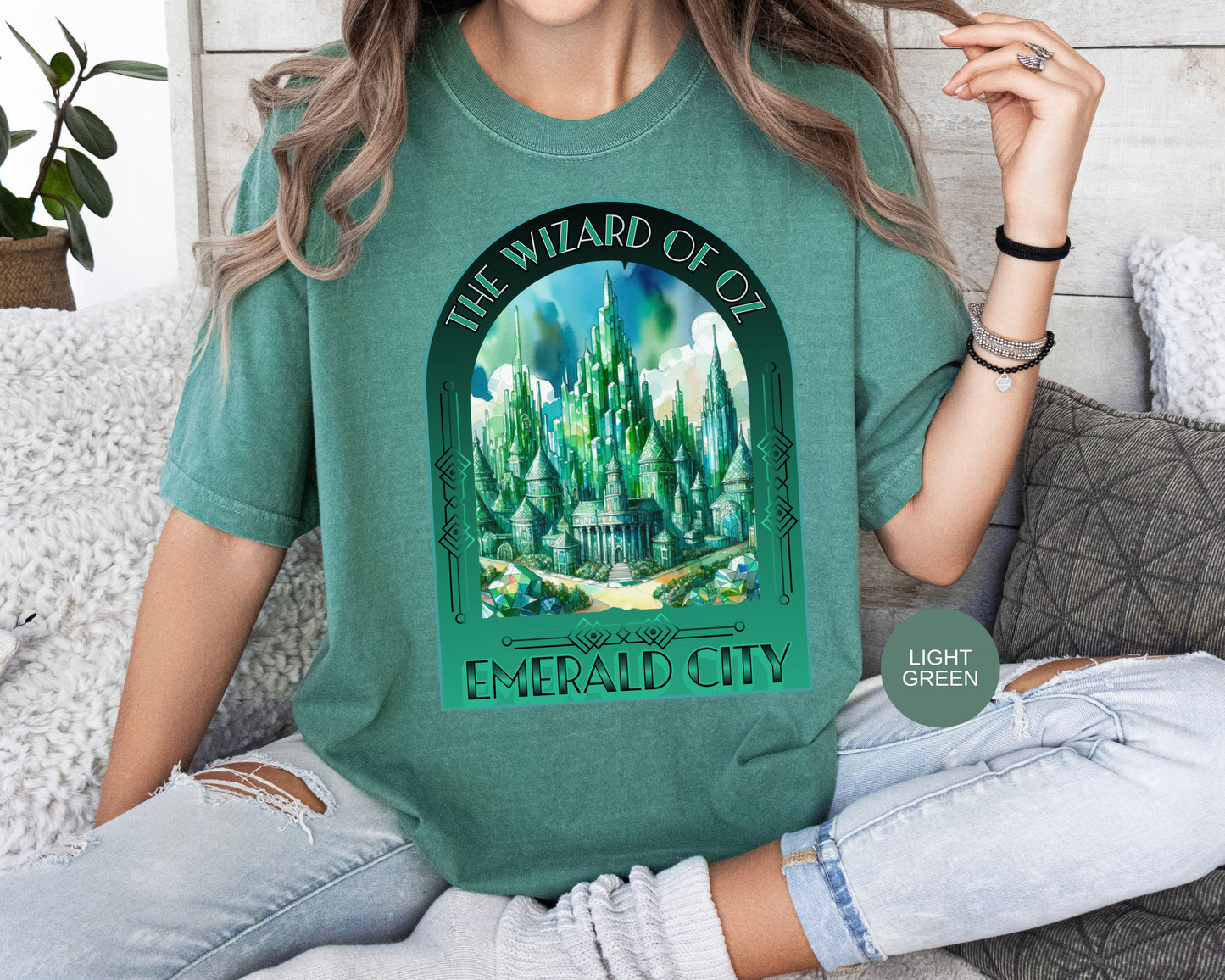 Emerald City T-Shirt, Wizard of Oz Tee, Garment-Dyed Unisex Shirt, Magical T-Shirt, Fantasy Apparel, Gifts for Broadway and Theatre Fans T-Shirt Printify