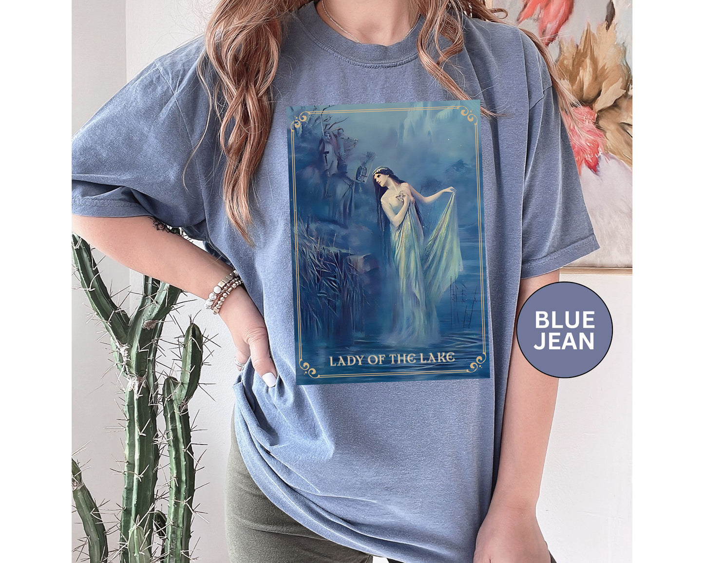 Lady of the Lake Print Unisex T-Shirt Perfect Renfaire Medieval Festival Shirt Mystical Vintage Tee Fairy Tale Merch Fantasy Lover Gifts T-Shirt Printify