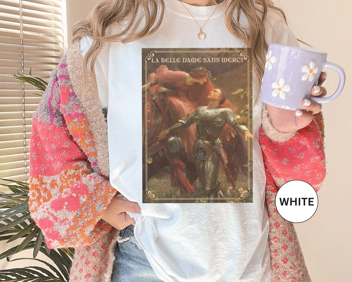 La Belle Dame Sans Merci Print T-Shirt Renaissance Renfaire Theme Merch Perfect Comfortable Medieval Festival Shirt Art History Lover Gift T-Shirt Printify