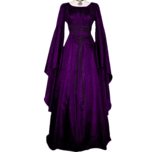 The Aoife Renaissance Medieval Maxi Dress With Long Flared Sleeves Jenny Meadow 001 2 Xl