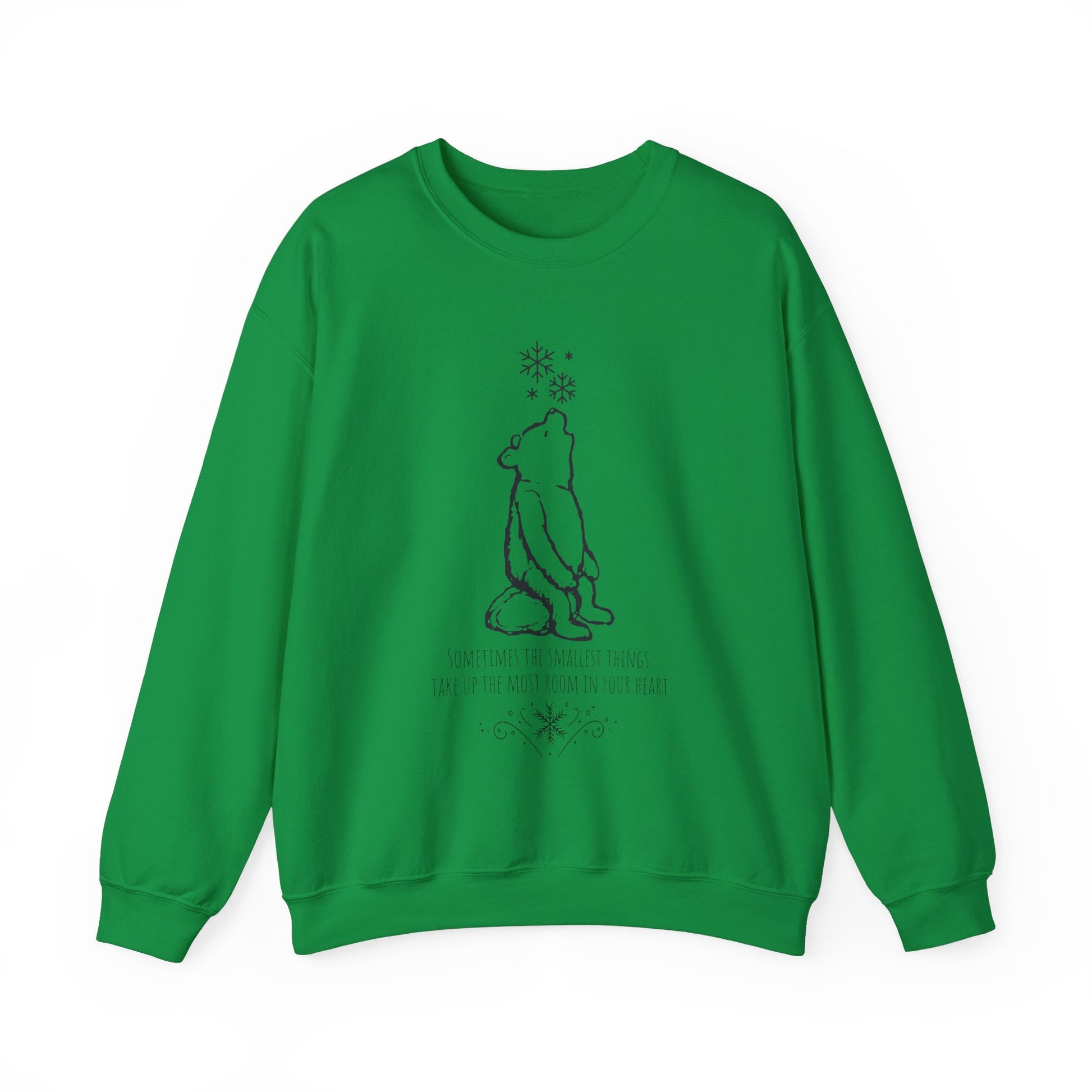 Winnie The Pooh Christmas Sweatshirt, Pooh Bear Holiday Sweater Family Matching Christmas Vacation Shirts, A.A. Milne Shirt Book Lover Gifts Sweatshirt Printify S Irish Green 