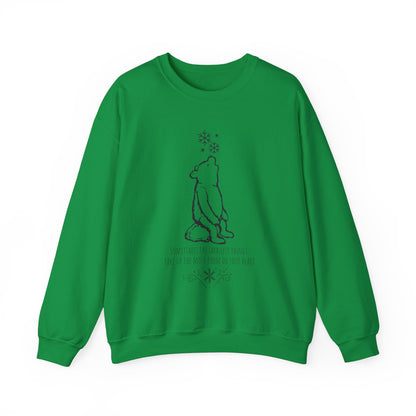 Winnie The Pooh Christmas Sweatshirt, Pooh Bear Holiday Sweater Family Matching Christmas Vacation Shirts, A.A. Milne Shirt Book Lover Gifts Sweatshirt Printify S Irish Green 