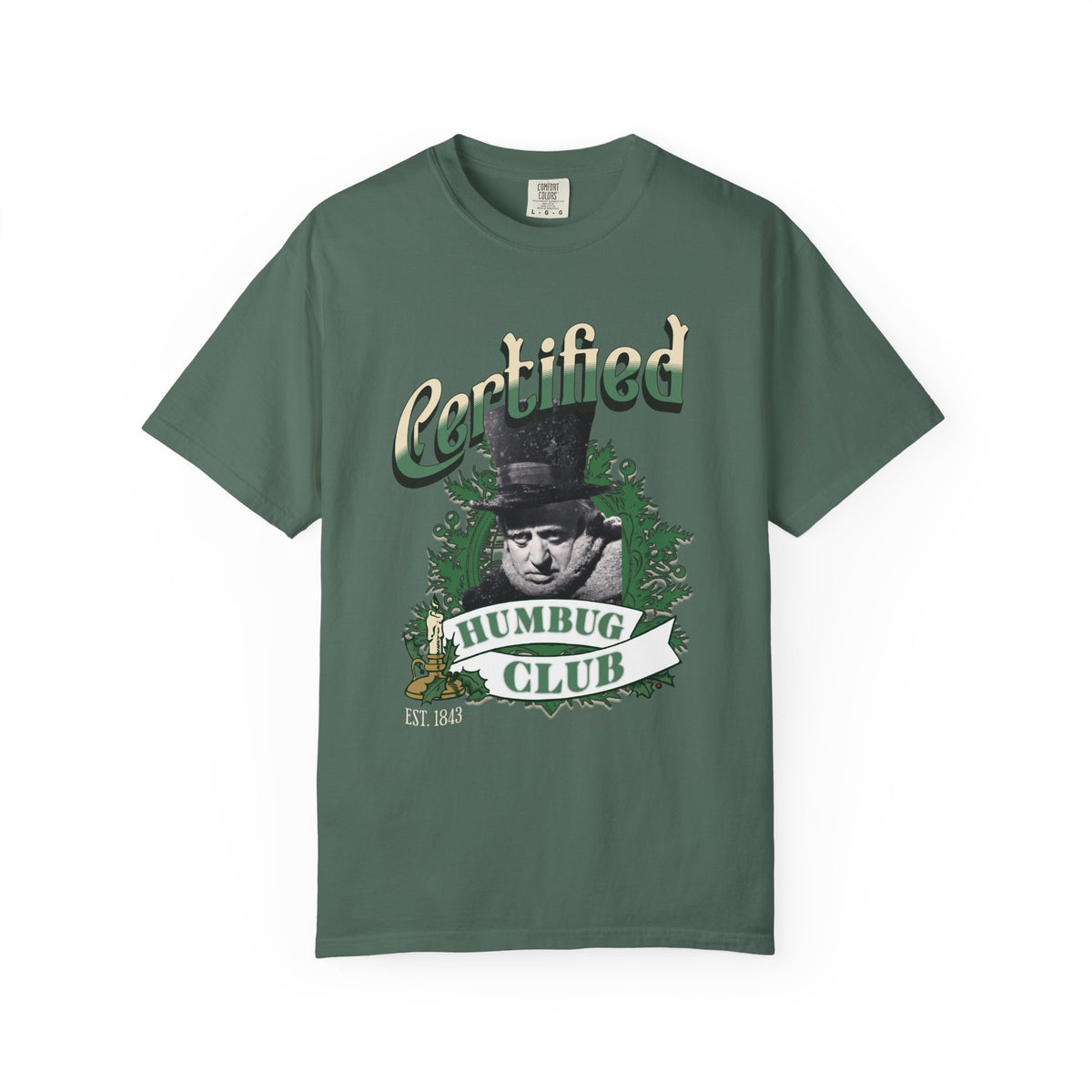 A Christmas Carol Shirt Certified Humbug Club T-Shirt | Vintage Style Unisex Tee for Holiday Fun, Christmas, Gift, Humor, T-Shirt Printify Blue Spruce S