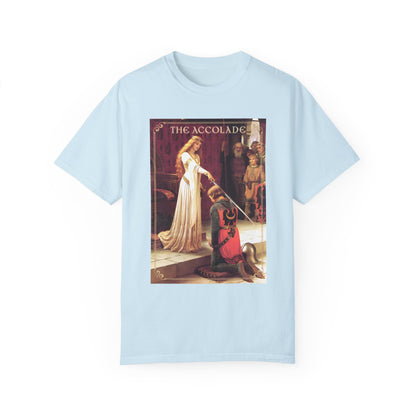 Renaissance The Accolade Print T-Shirt King Arthur And His Knights Renfaire Theme Gift Comfortable Medieval Festival Shirt Art Lover Gift T-Shirt Printify Chambray S