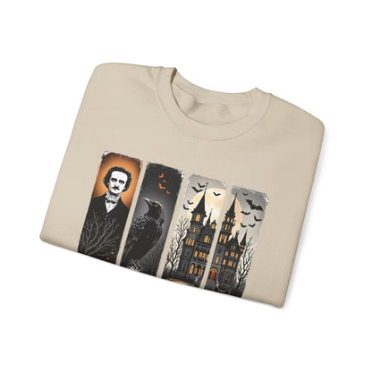 Edgar Allan Poe Sweatshirt The Raven Nevermore Gothic Horror Sweater Dark Academia Macabre Halloween Gift for Book Lovers Birthday Christmas Sweatshirt Printify