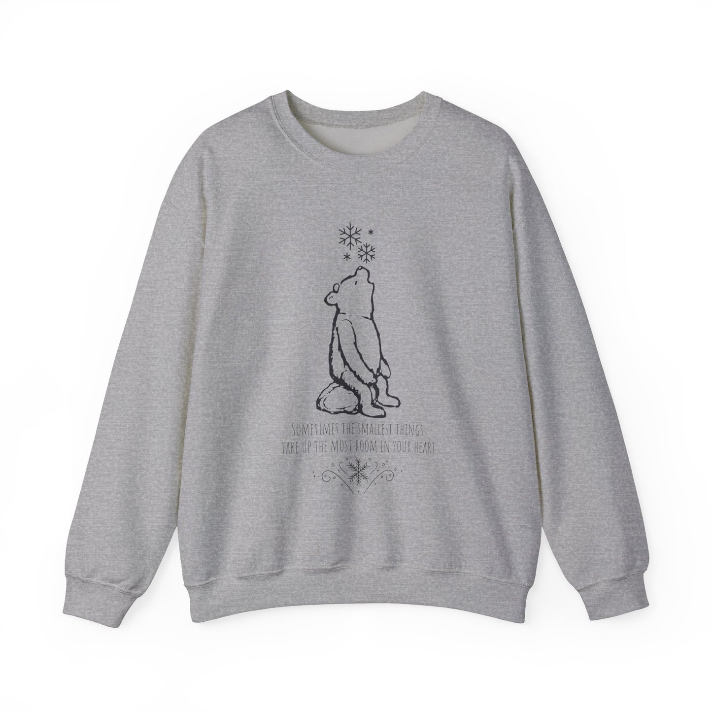 Winnie The Pooh Christmas Sweatshirt, Pooh Bear Holiday Sweater Family Matching Christmas Vacation Shirts, A.A. Milne Shirt Book Lover Gifts Sweatshirt Printify S Sport Grey 