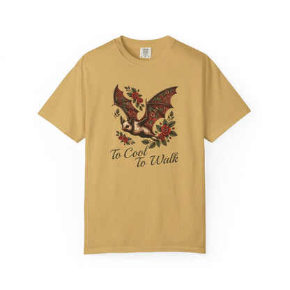 Bat Retro Goth TShirt Vintage Grunge Style Bat Shirt For Halloween Party Spooky Vibes Witchy Dark Academia Comfort Colors Oversized Shirt T-Shirt Printify Mustard S