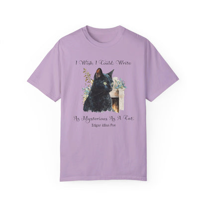 Edgar Allan Poe T-Shirt The Black Cat Nevermore The Raven Poe Fan Art Poetry Book Lover, Dark Cottagecore Macabre Gift, Light, Dark Academia T-Shirt Printify Orchid S 