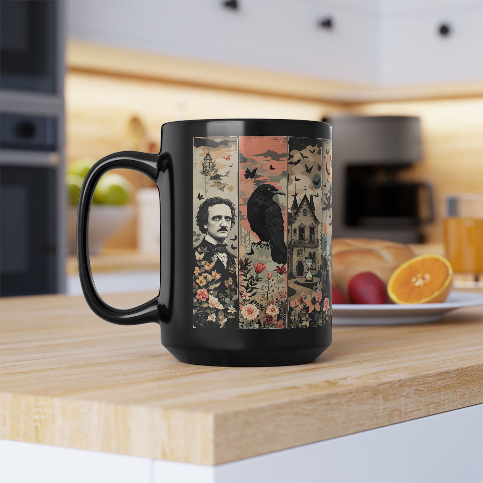 Edgar Allan Poe Mug Gothic Literary Gift For Book Lover Dark Academia Macabre Fall Coffee Cup Halloween Poetember Party Gift For Bookclub Mug Printify