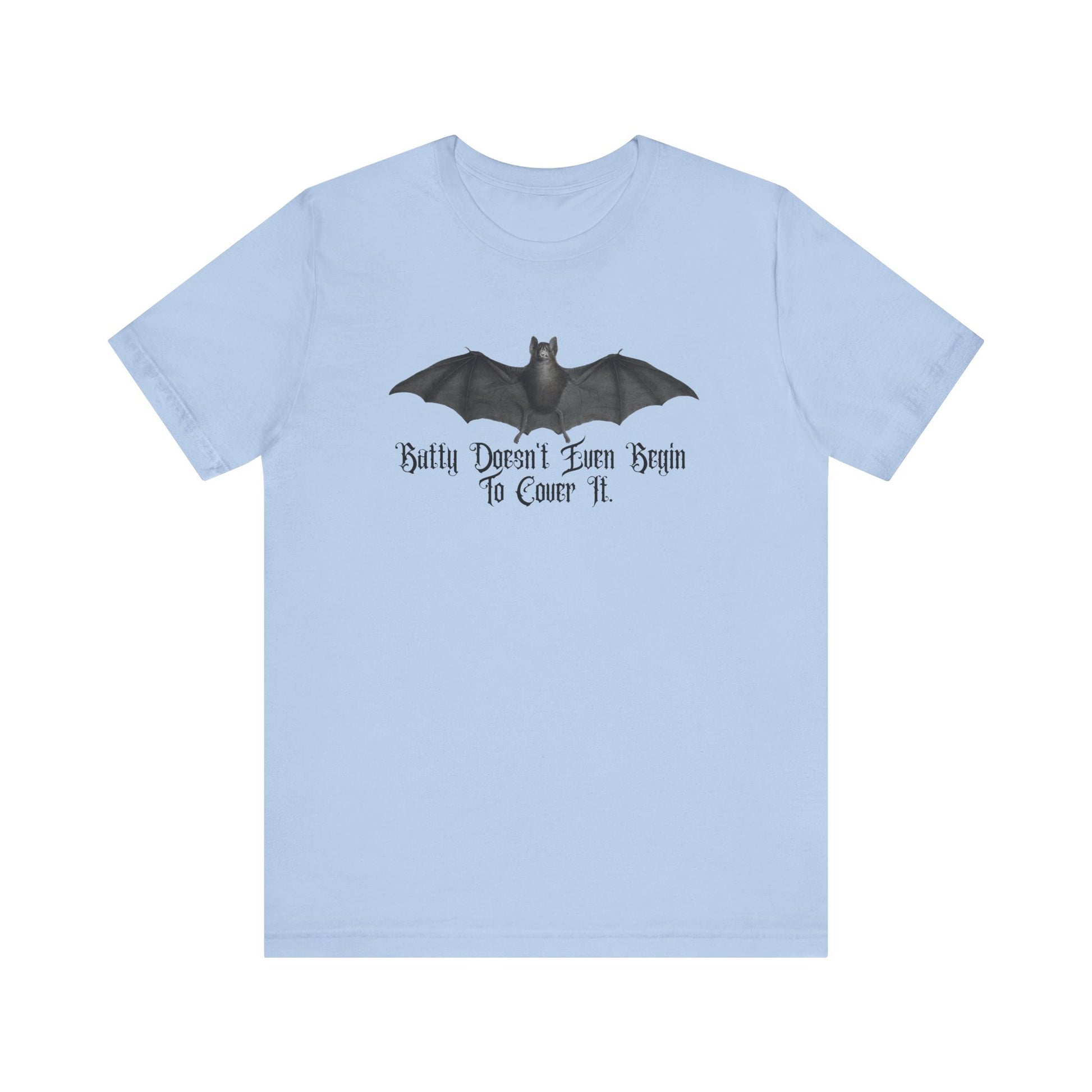 Halloween Vintage Flying Bat TShirt, Spooky Season Tee, Trick or Treating Shirt, Halloween Party T-Shirt, Batty & Funny T Shirt T-Shirt Printify Baby Blue XS 