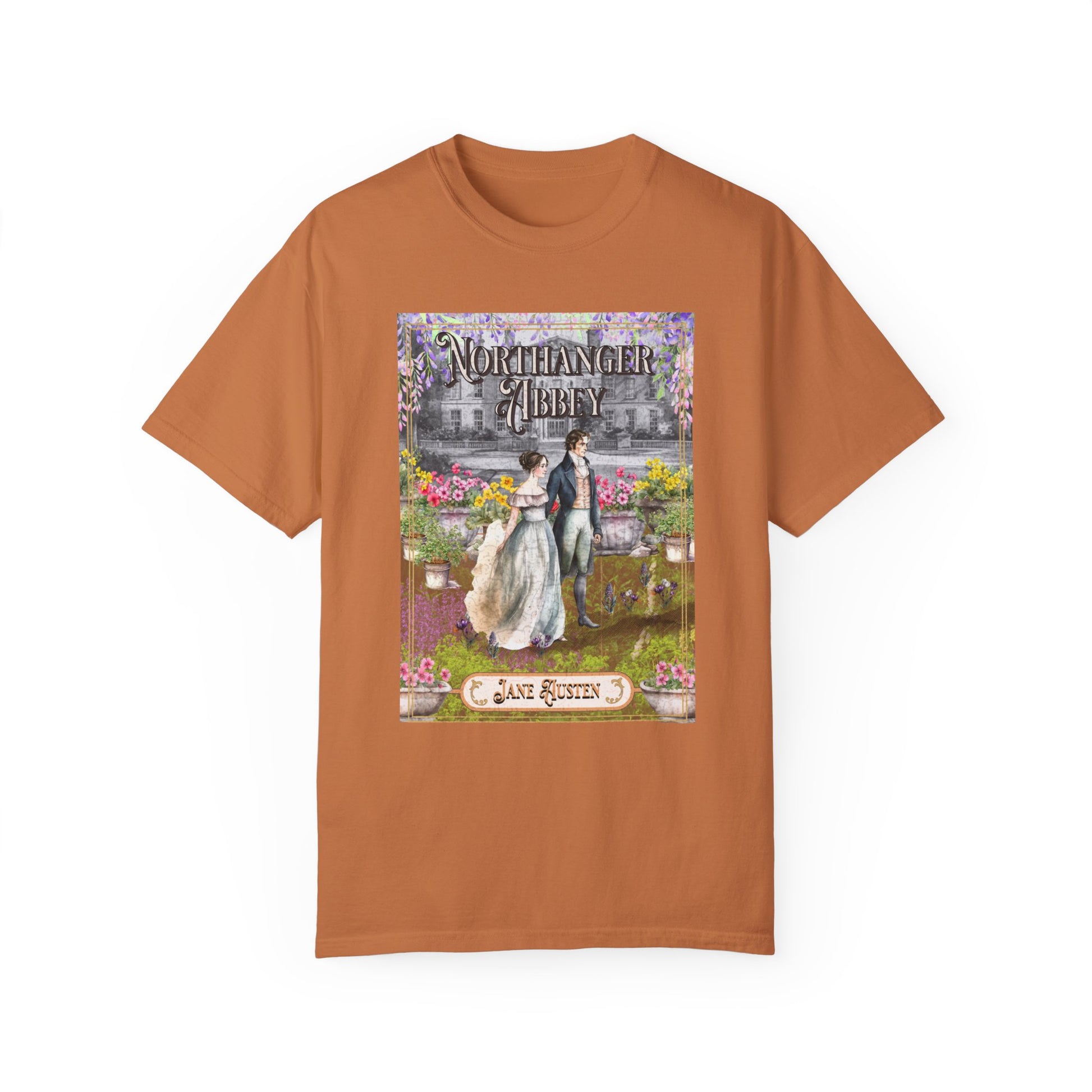 Jane Austen Comfort Colors TShirt, Northanger Abbey Historical Romance, Bookish Literary Jane Austen Fan Art Gift, Gift for Her Bookclub Tee T-Shirt Printify Yam S 