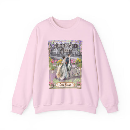 Jane Austen Sweatshirt, Northanger Abbey Historical Romance Sweater, Bookish Literary Jane Austen Fan Art Gift, Gift for Her, Bookclub Shirt Sweatshirt Printify S Light Pink 