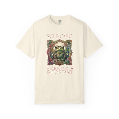 Frog Self-Care Is Toad-ally Important Unisex T-Shirt, Casual Wear, Highlander Fan Gift, T-Shirt Printify Ivory S