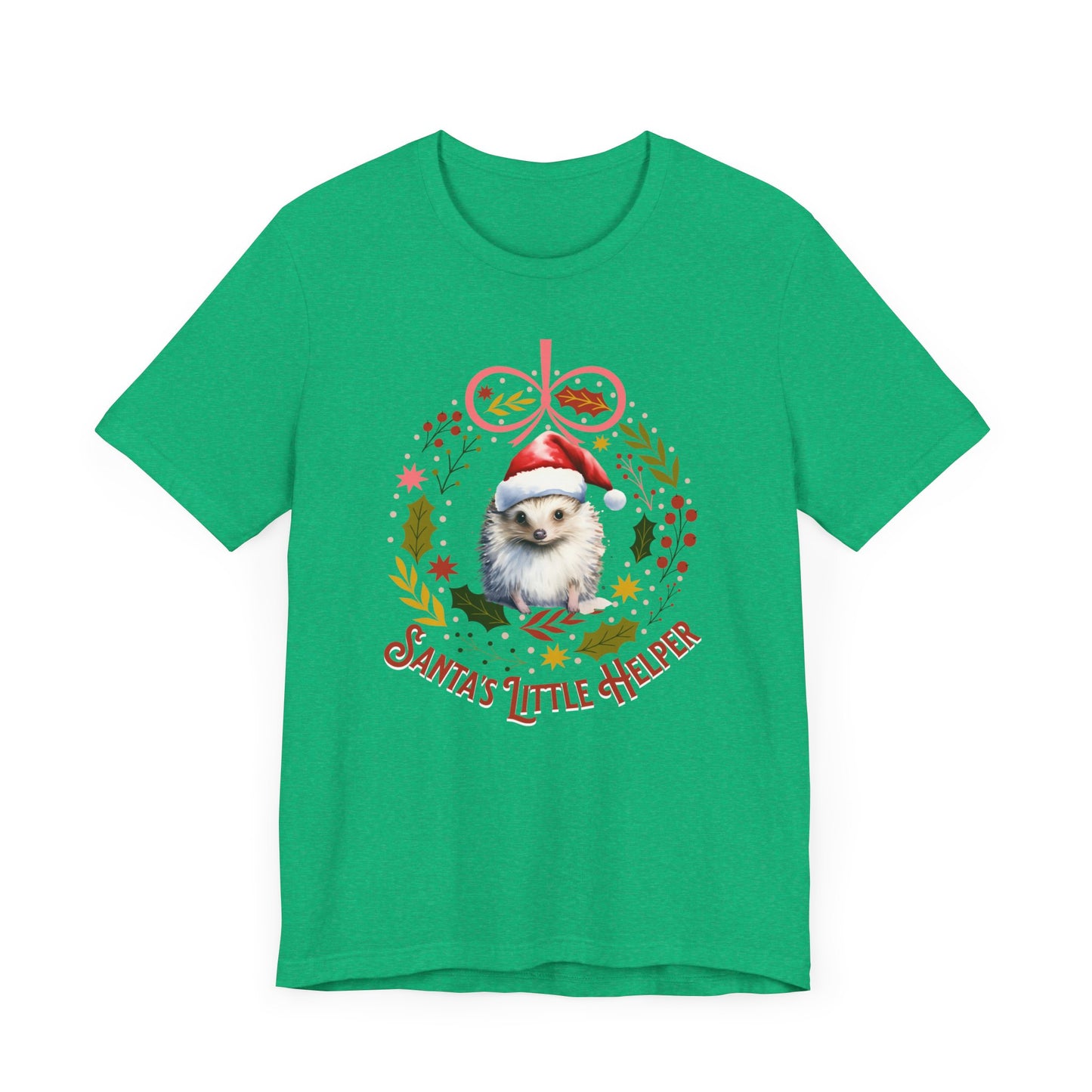 HedgeHog Christmas Shirt Cute Santa's Little Helper T-Shirt, Hedgehog Lover Gift, Merry Christmas Shirt, Country Christmas Animal Lover Gift T-Shirt Printify   