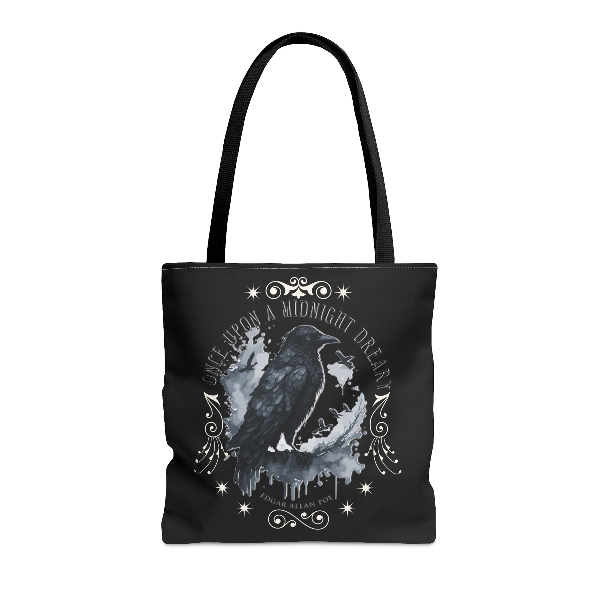 Edgar Allan Poe Tote Bag, The Raven Vintage Poetry Lover Shoulder Bag, Dark Academia, Literary, Bookish, Bookclub Gift, Fall Autumn Gift Bags Printify Medium  