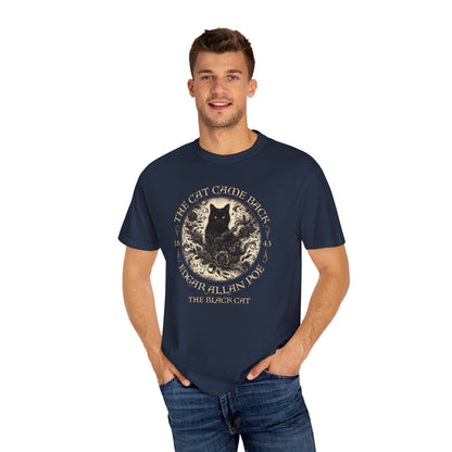 Gothic Cat TShirt Edgar Allan Poe The Black Cat Dark Academia Cottagecore Aesthetic Book Lover Gift Haunting Apparel Halloween Fall Tee T-Shirt Printify