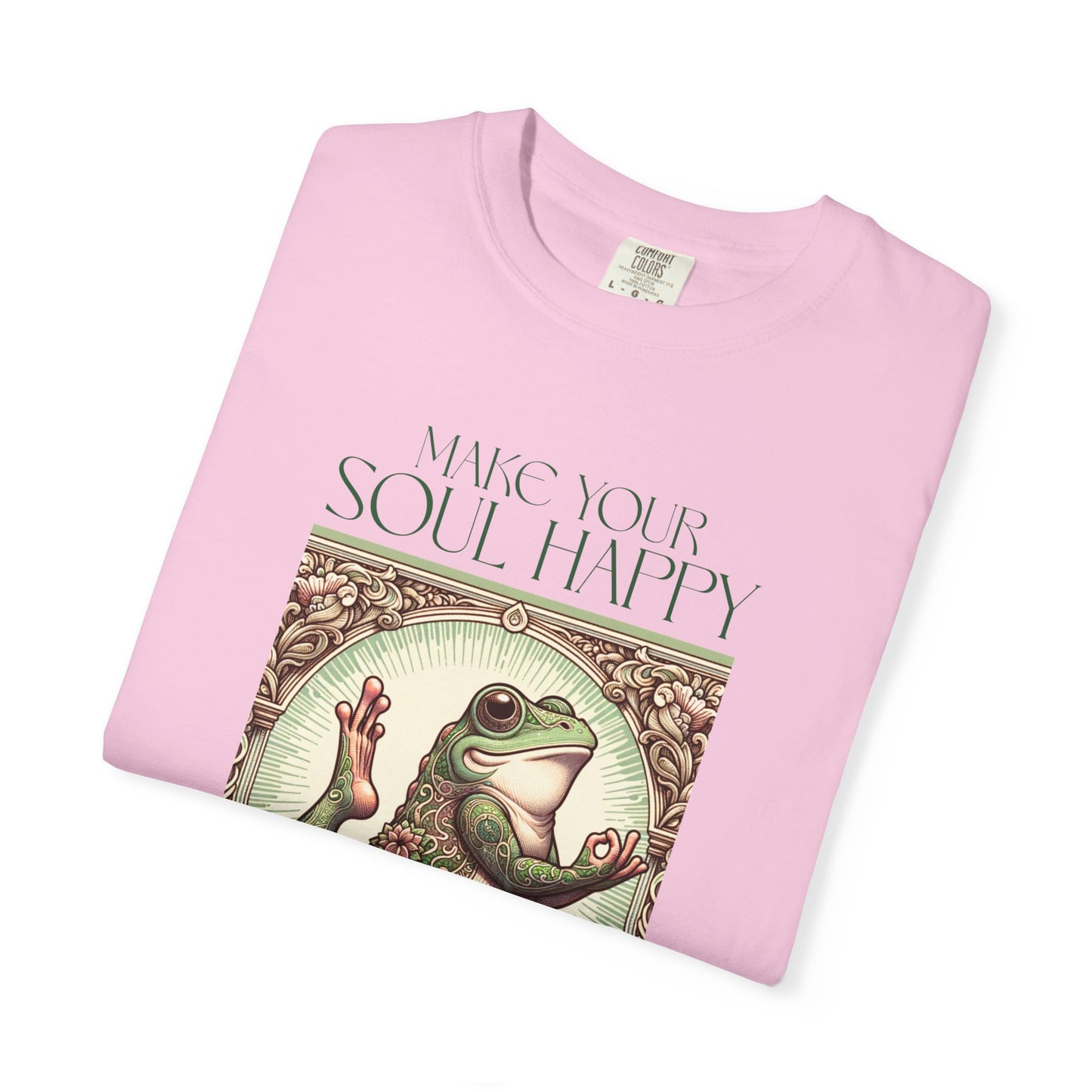 Yoga Frog Make Your Soul Happy Green Unisex T-Shirt, Casual Wear, Highlander Fan Gift, Comfortable Graphic Tee