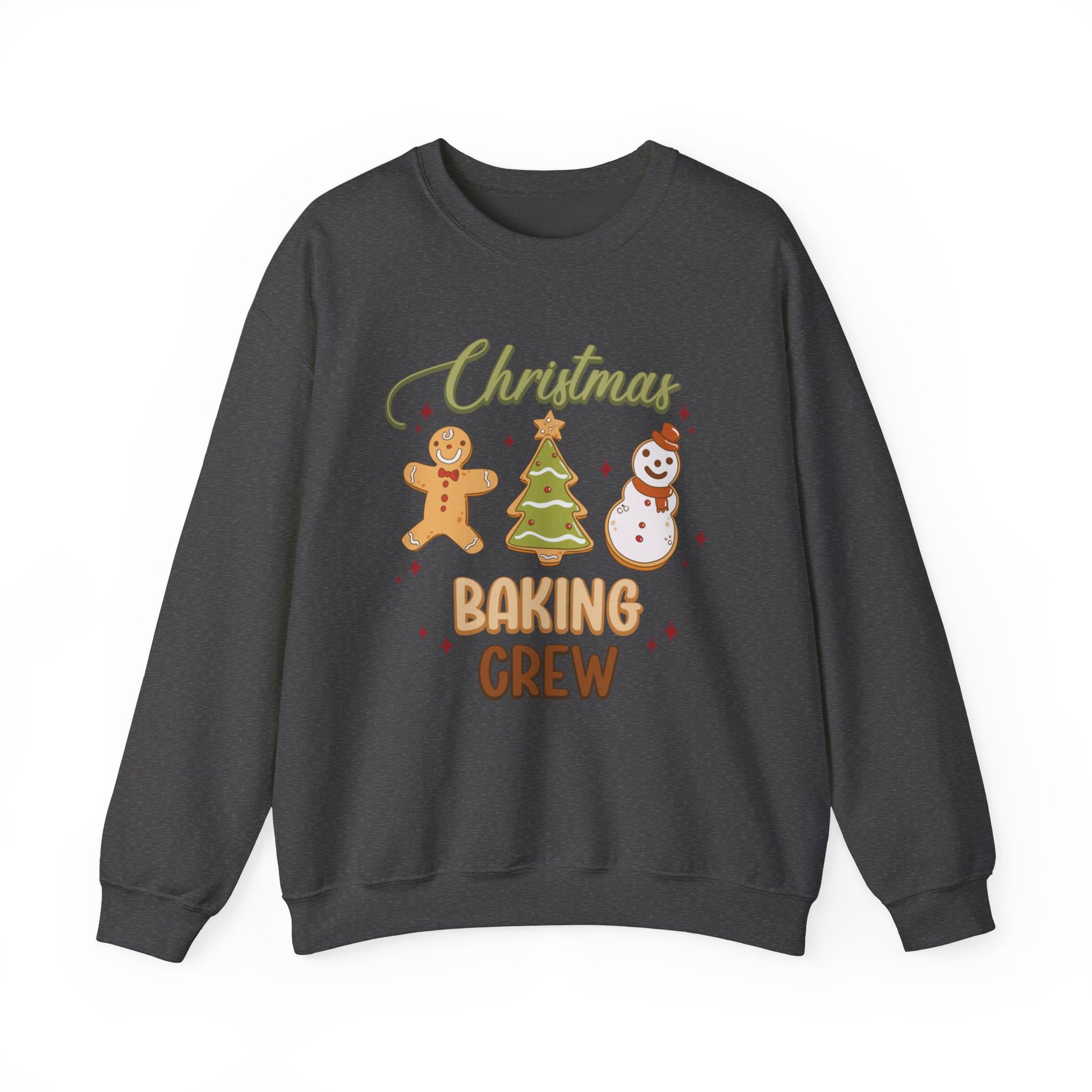 Christmas Baking Crew Sweatshirt, Christmas Baking Team Matching Sweater, Christmas Baking Women's Christmas Shirts, Christmas Cookie Crew Sweatshirt Printify S Dark Heather 