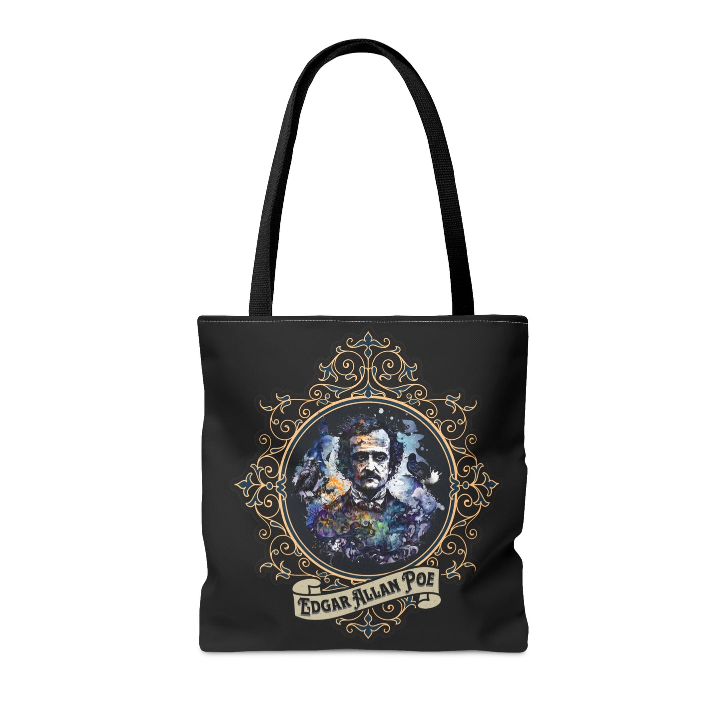 Edgar Allan Poe Tote Bag, Vintage Poet, Poetry Lover Shoulder Bag, Dark Academia, Literary, Bookish, Bookclub Gift, Fall Autumn Project Bag Bags Printify   