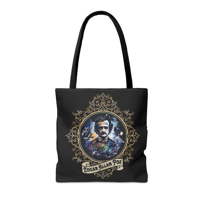 Edgar Allan Poe Tote Bag, Vintage Poet, Poetry Lover Shoulder Bag, Dark Academia, Literary, Bookish, Bookclub Gift, Fall Autumn Project Bag Bags Printify   