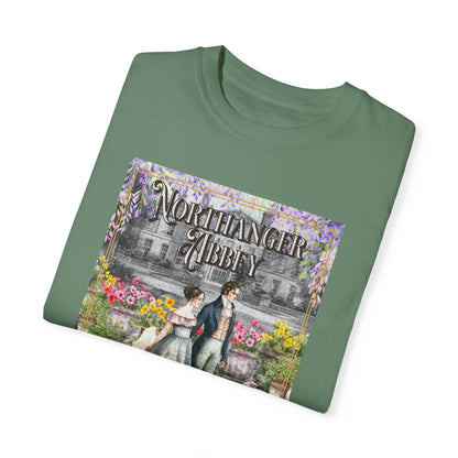 Jane Austen Comfort Colors TShirt, Northanger Abbey Historical Romance, Bookish Literary Jane Austen Fan Art Gift, Gift for Her Bookclub Tee T-Shirt Printify   