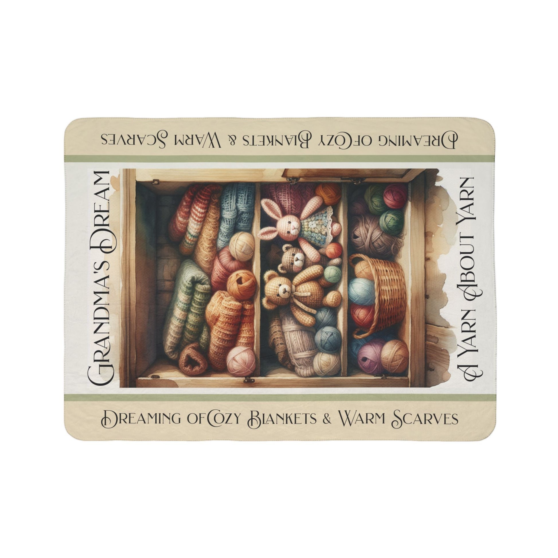 Grandma's Dream Sherpa Home Decor Printify   