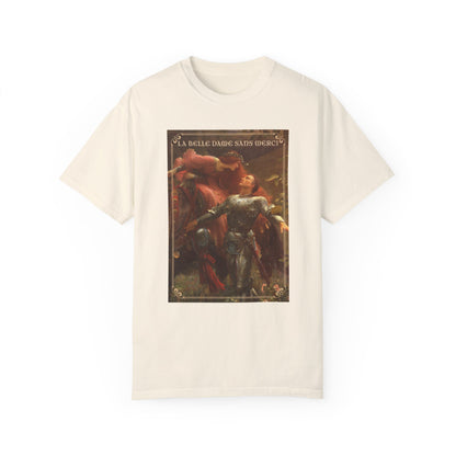 La Belle Dame Sans Merci Print T-Shirt Renaissance Renfaire Theme Merch Perfect Comfortable Medieval Festival Shirt Art History Lover Gift T-Shirt Printify Ivory S