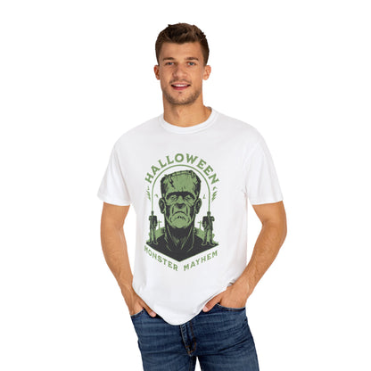 Vintage Halloween Frankenstein Monster Graphic Tee, Creepy Spooky Book Lover Gift, Horror Movie, Fall Festival Party Comfort Colors T Shirt. T-Shirt Printify   