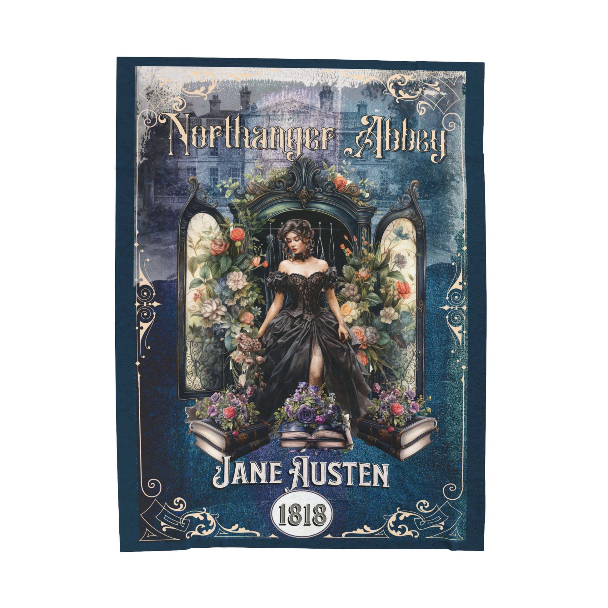 Jane Austen Plush Throw Blanket, Northanger Abbey Historical Romance Gift, Bookish Literary Jane Austen Fan Art Gift, Gift for Her, Bookclub All Over Prints Printify 60" × 80"  