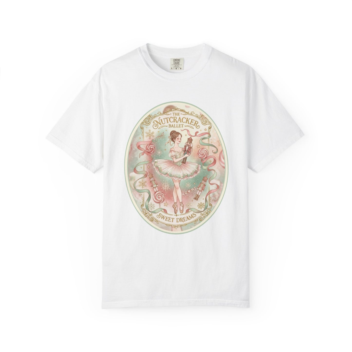 Nutcracker Ballet T-Shirt, Sugar Plum Fairy Christmas Tee, Holiday Dance Shirt, Coquette Pastel Christmas Gift T-Shirt Printify White S
