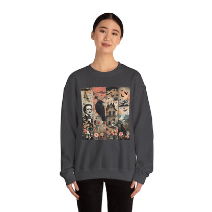 Edgar Allan Poe Sweatshirt The Raven Nevermore Gothic Horror Sweater Dark Academia Macabre Halloween Gift for Book Lovers Birthday Christmas