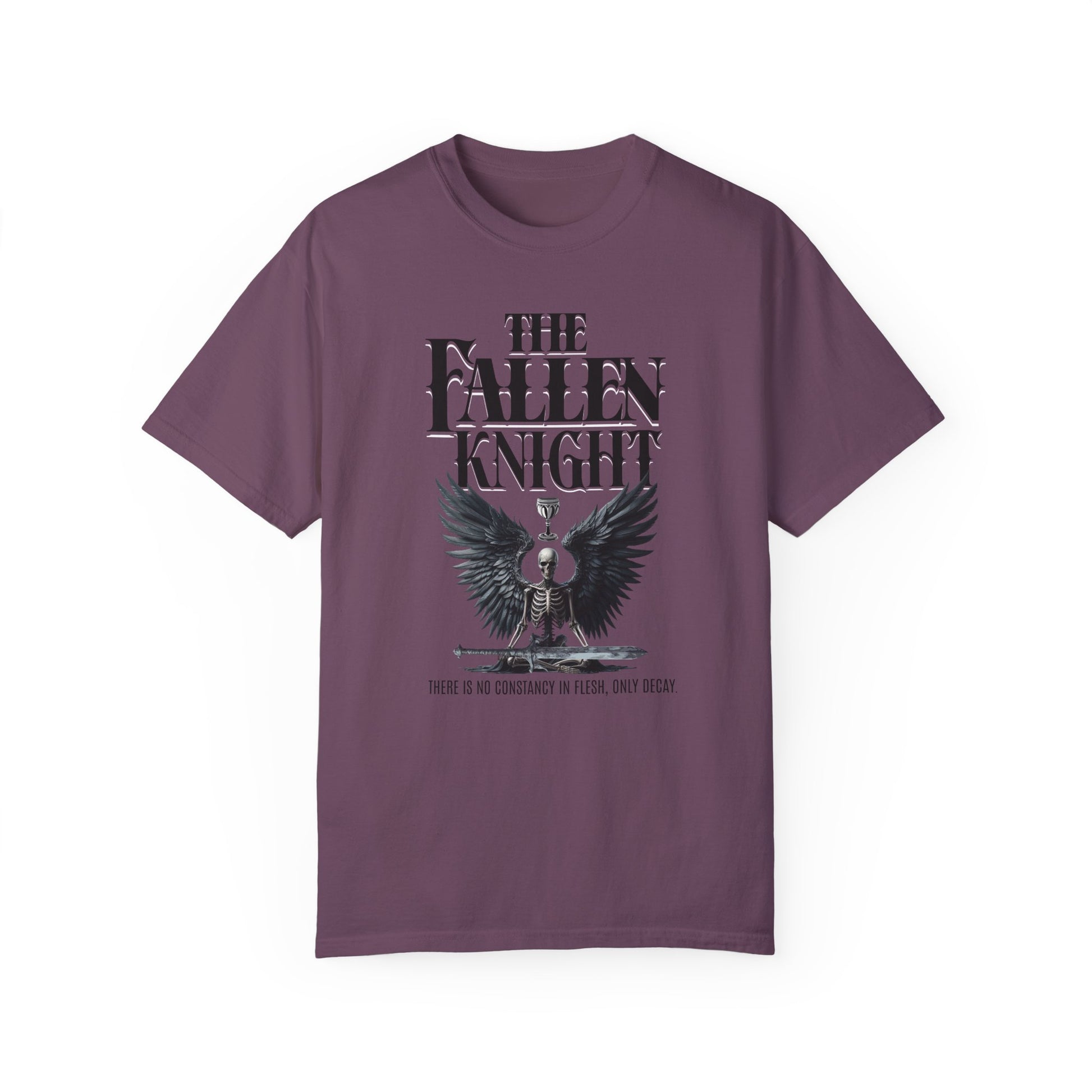 Fallen Knight T-shirt Ren Faire Gothic Skeleton Tee Renaissance Medieval Faire Shirt Fantasy Lover Gift Music Festivals Cosplay Fan Tee T-Shirt Printify Berry S 