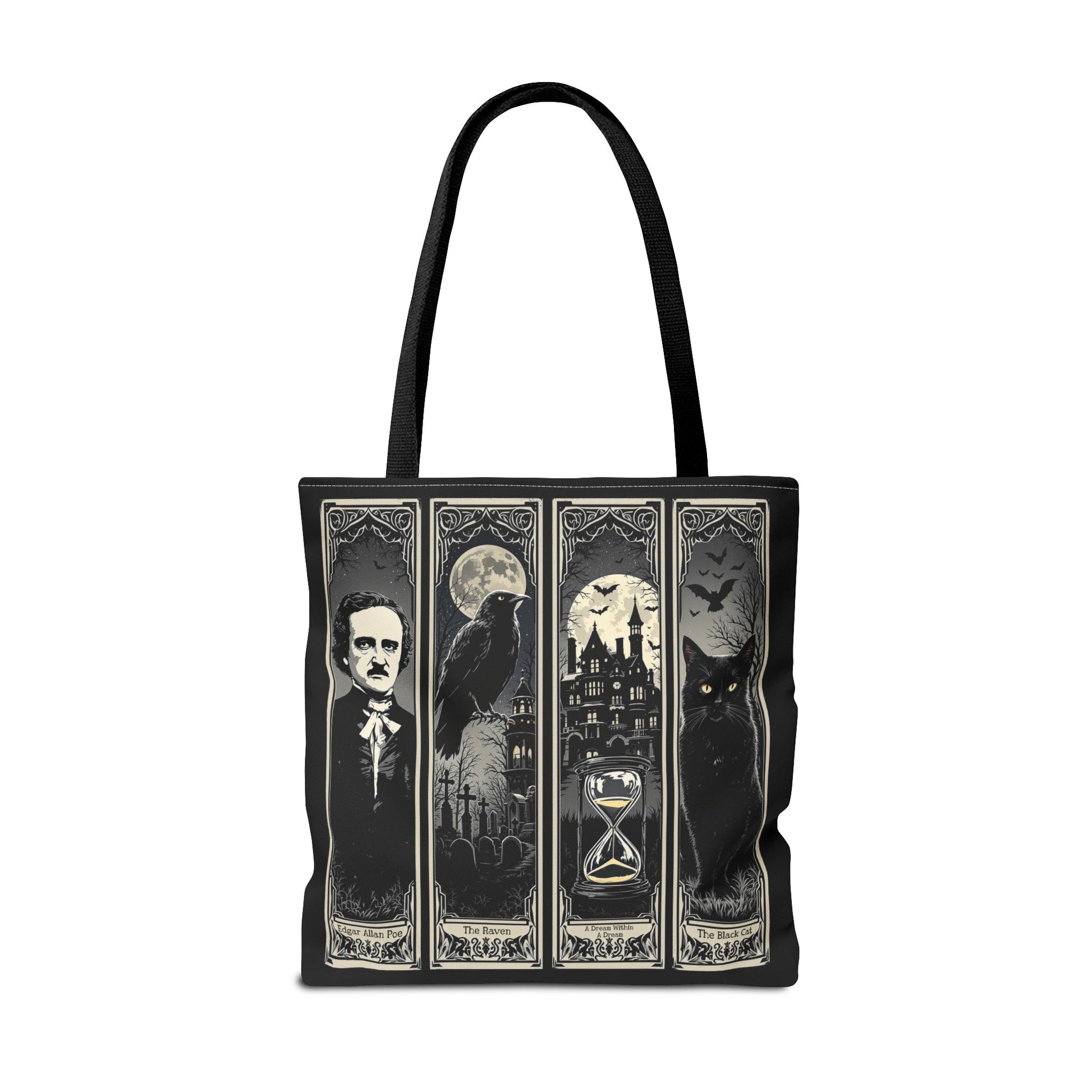 Edgar Allan Poe Tote Bag Gothic Literary Gift for Book Lover Dark Academia Macabre Accessory Halloween Tote Fall School Bag for Poetember Bags Printify