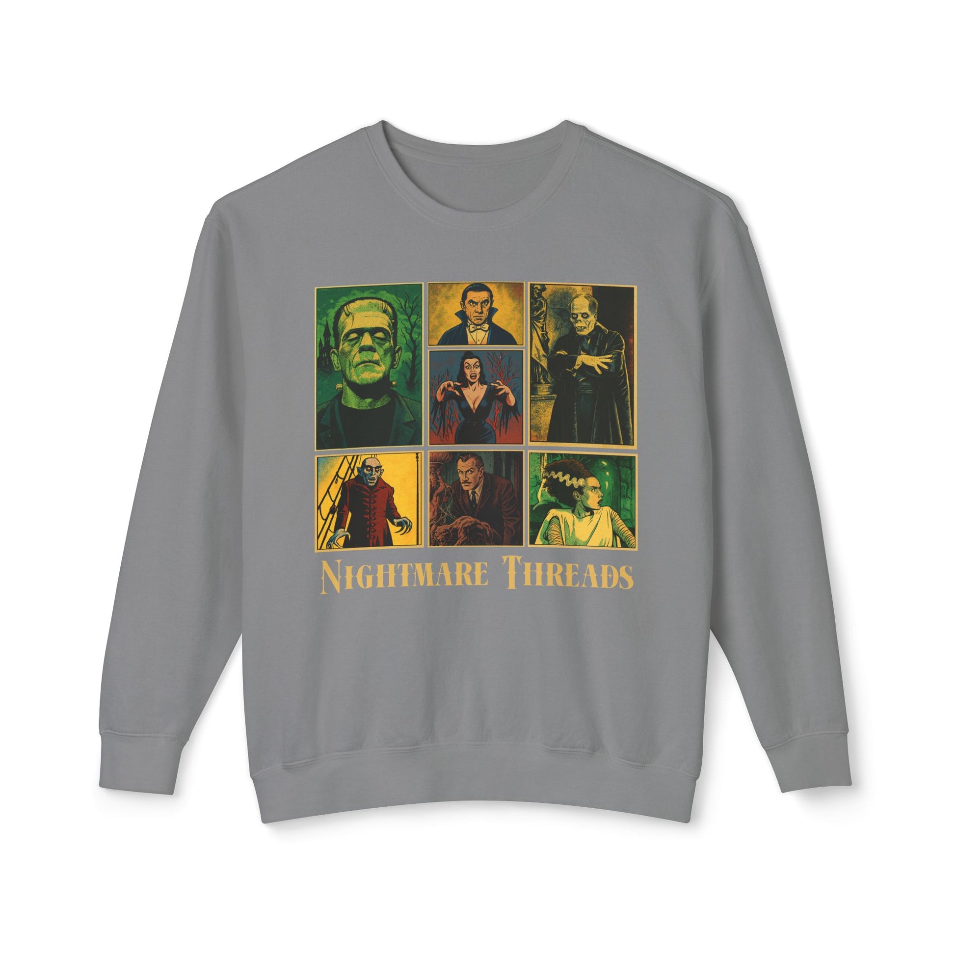 Spooky Vintage Crewneck Sweatshirt - Nightmare Threads, Halloween Apparel, Horror Movie Sweatshirt, Unisex Fashion, Cozy Fall Style Sweatshirt Printify