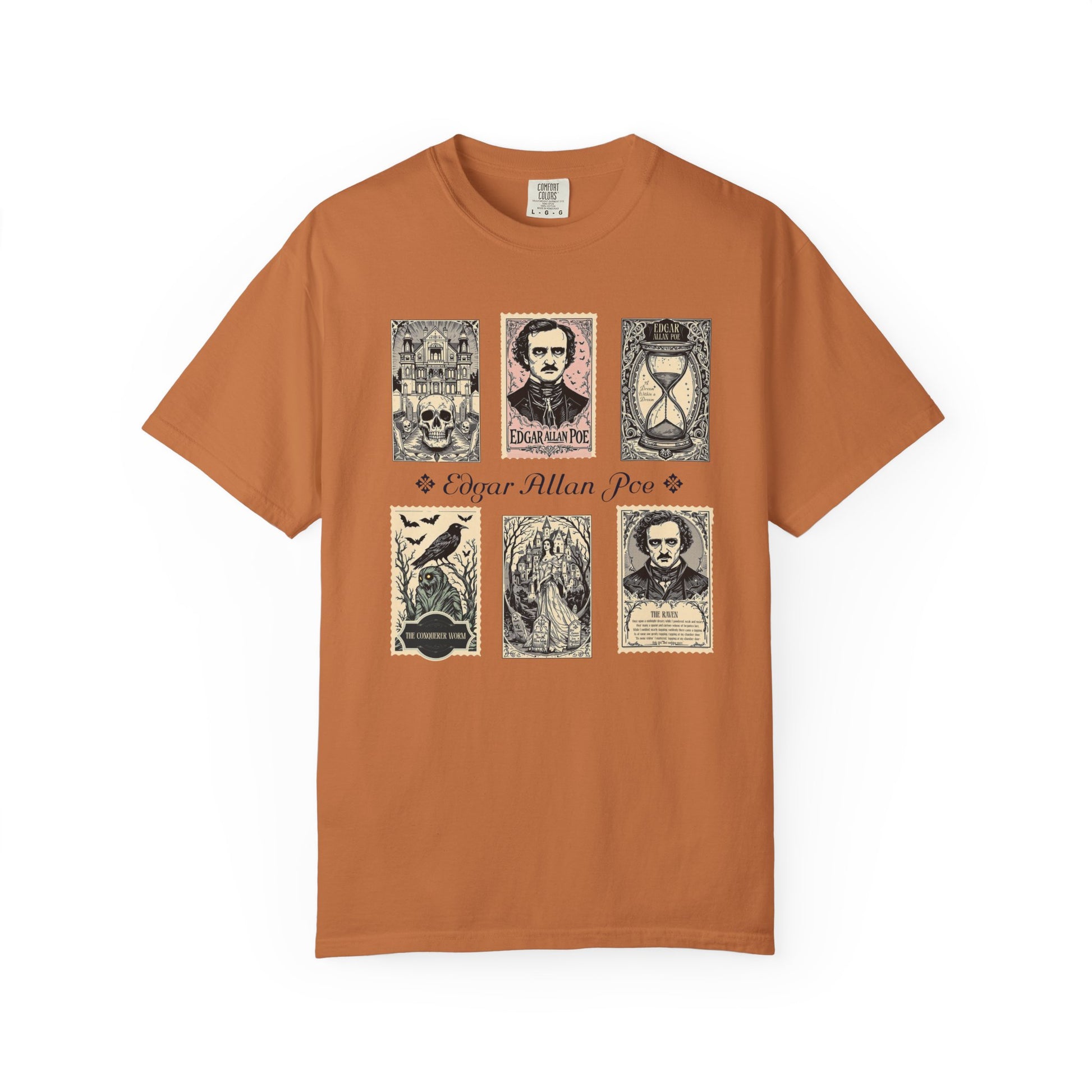 Edgar Allan Poe T-Shirt Gothic Graphic Tee The Raven Nevermore Quote Horror Literature Shirt Dark Academia Aesthetic Halloween Party Gift T-Shirt Printify Yam S
