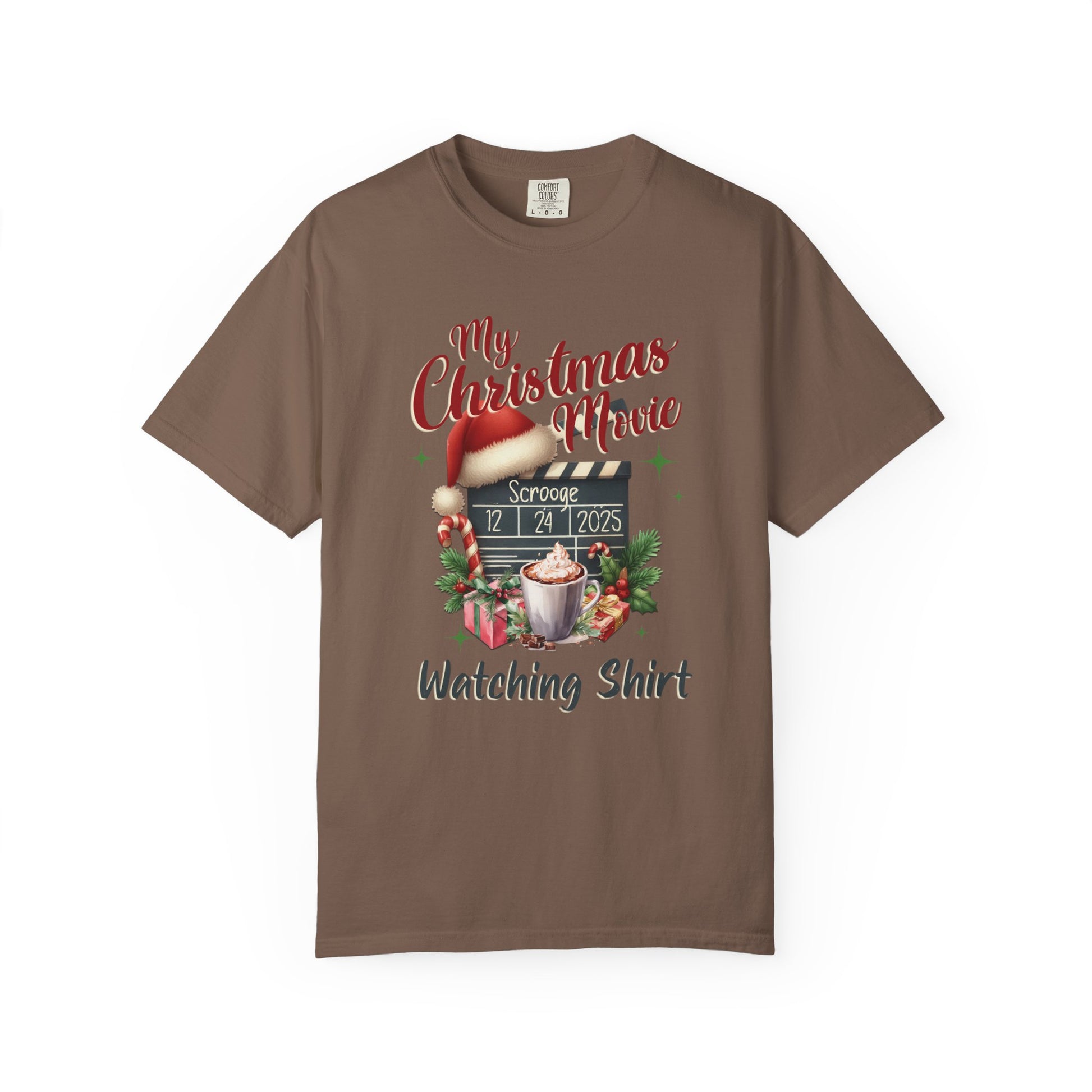 Custom Christmas Movie Watching Shirt, Holiday Movie Sweatshirt, Funny Gift For Her, Festive Shirts, Family Group Shirts, Xmas Keepsake Gift T-Shirt Printify Espresso S